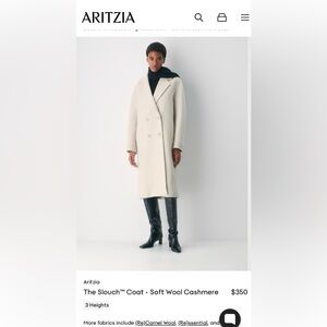 NWT Aritzia SLOUCH coat in Heather Light Oatmeal - Size XS